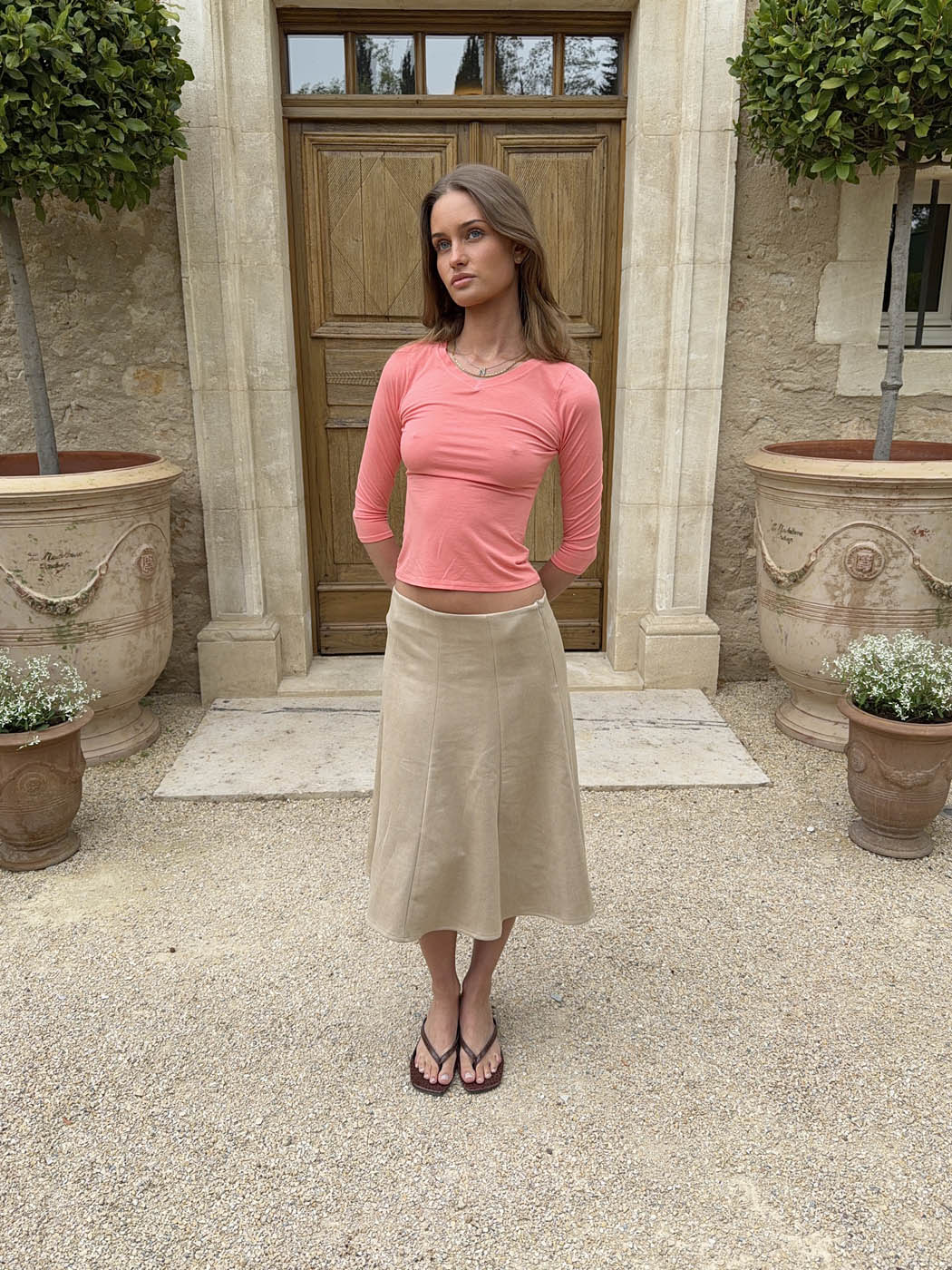 Gemma midi skirt - Beige