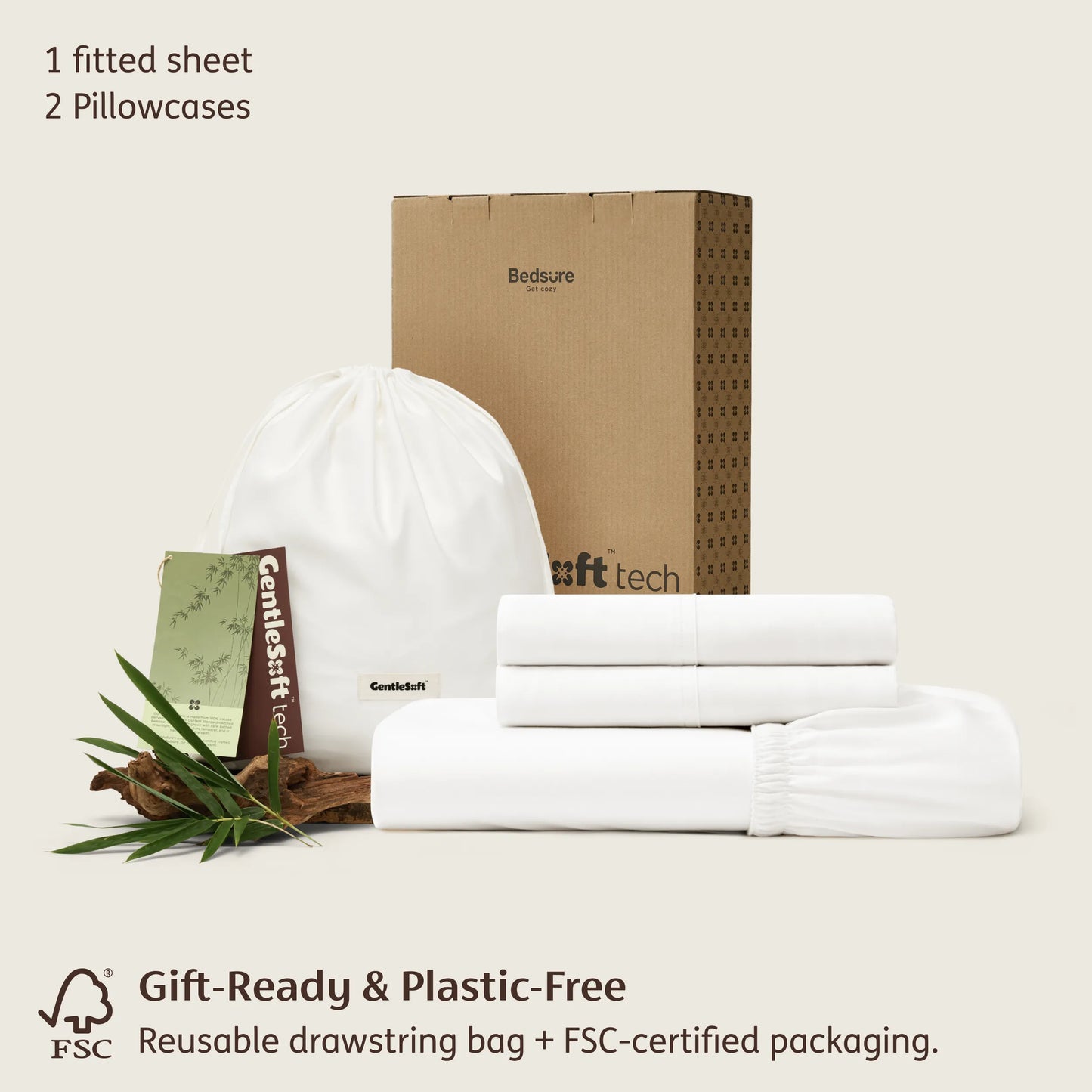 PureWoven™ Organically Grown Bamboo Viscose Fitted Sheet Set