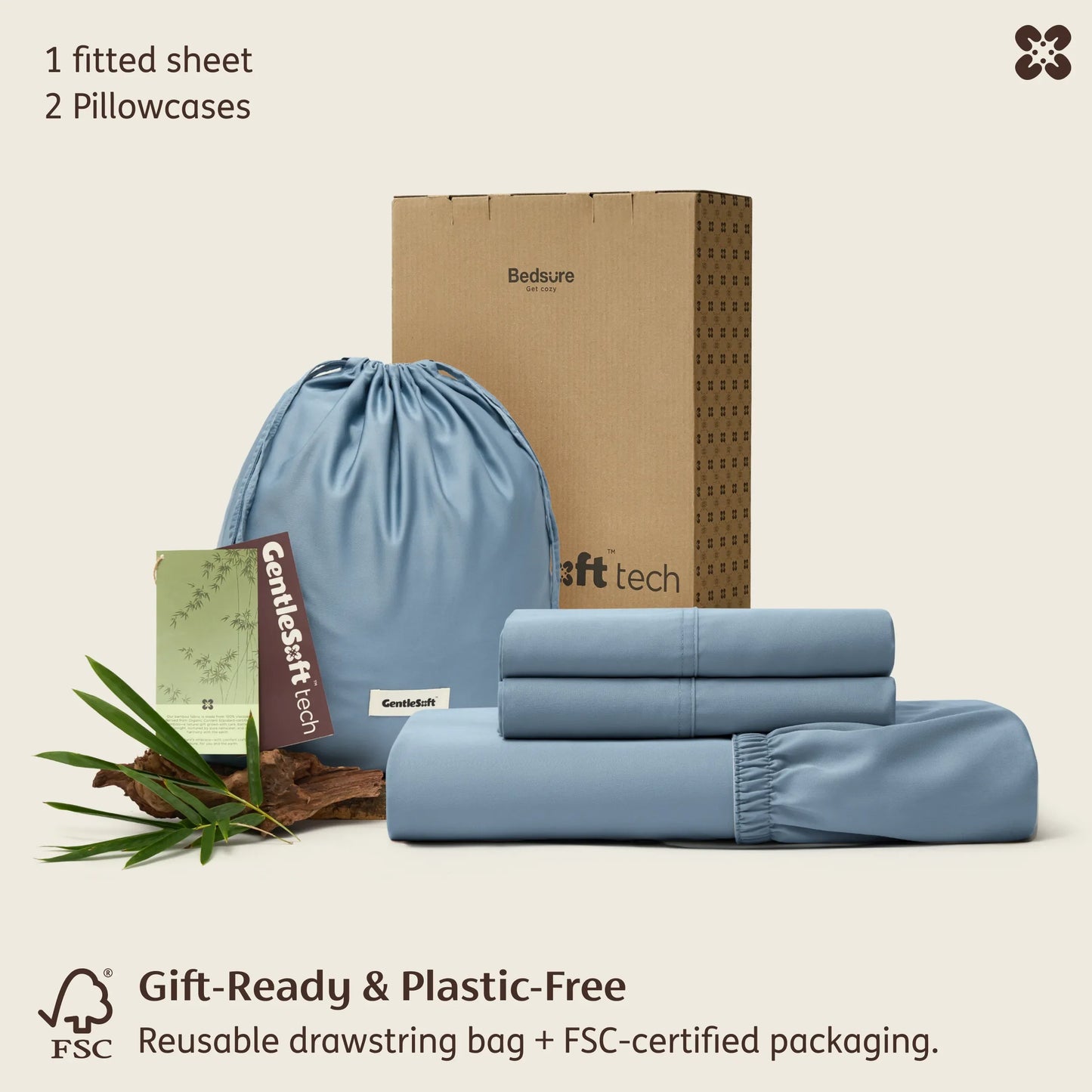 PureWoven™ Organically Grown Bamboo Viscose Fitted Sheet Set