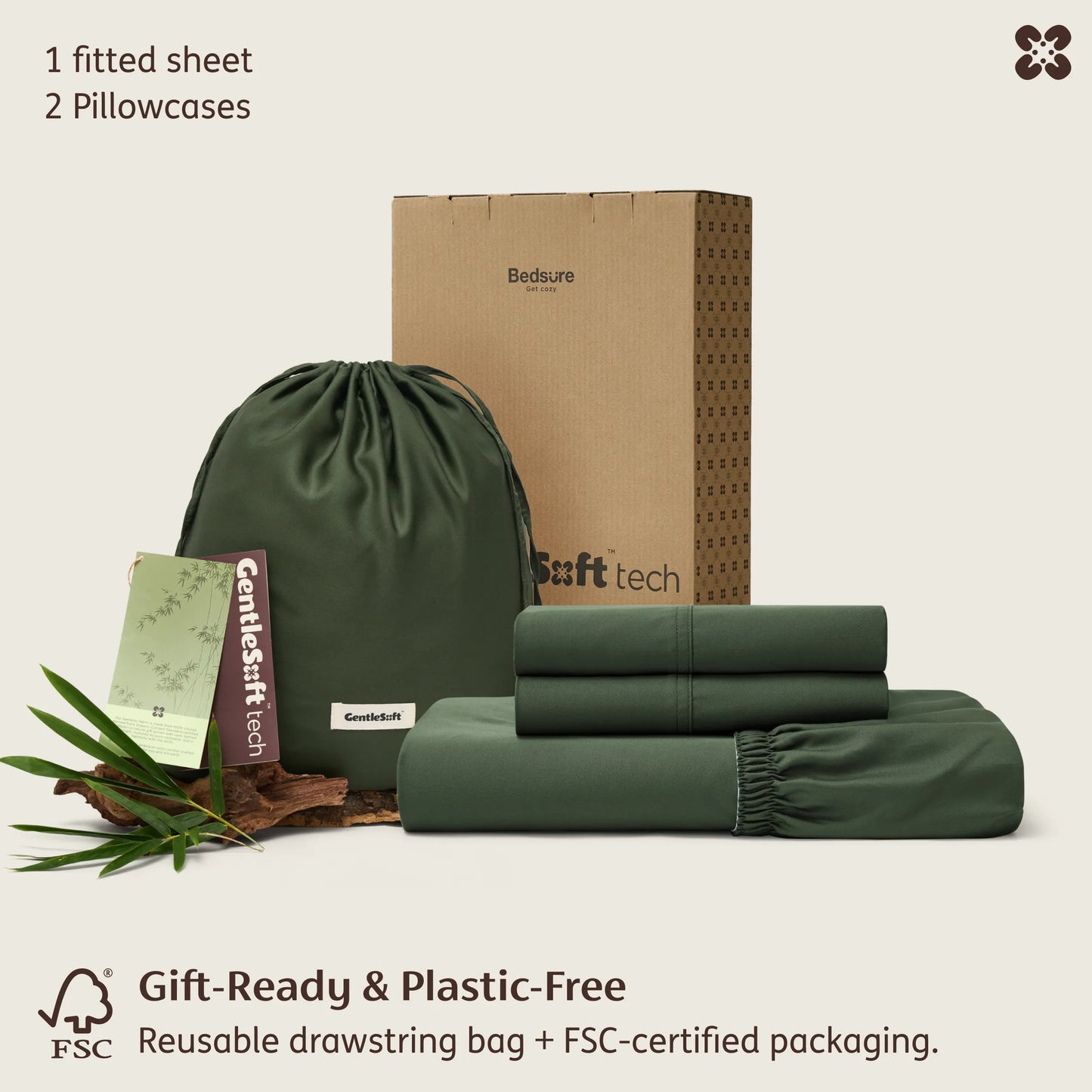 PureWoven™ Organically Grown Bamboo Viscose Fitted Sheet Set