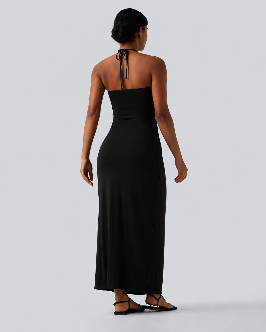 Halter Tie Back Maxi Dress with Pockets