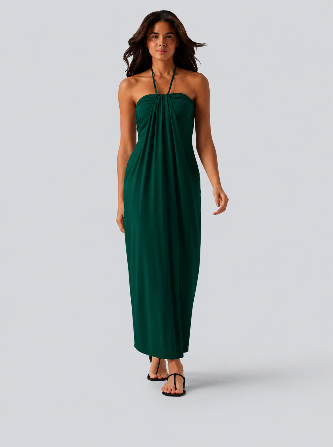 Halter Tie Back Maxi Dress with Pockets
