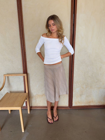 Mandy skirt with checkers - Beige