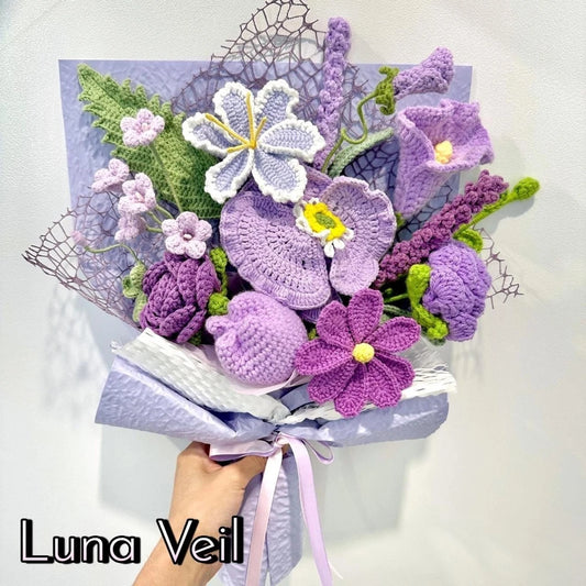 Luna Veil Handmade Crochet Flower Bouquet Yarn Gift Decor