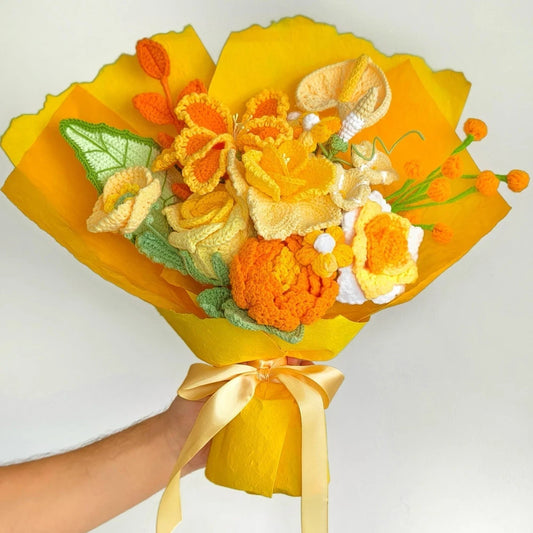 Style H Handmade Crochet Flower Bouquet Yarn Gift Decor