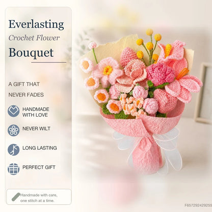 Style F Crochet Flower Bouquet Handmade Yarn Flowers Gift Home Decor